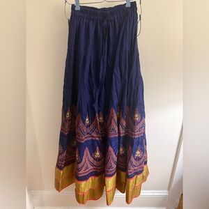 Bohemian Navy and Gold Maxi Skirt